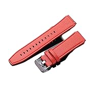 22mm Leather Straps Band for Huawei Watch GT 2 Pro GT2 2e Smart Watch Band Replacement Bracelet GT 3 46mm GT Runner Accessories (Color : Red, Size : 22mm Universal)