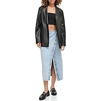 Levi's Women's Faux Leather Single Breasted Blazer