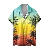 Hawaiian Shirts for Men Short Sleeve Funny Summer Tshirt Loose Beach Button Down Hippie Adults Novelty Sweatshirt