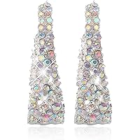 U-Shaped Colored Rhinestone Stud Earrings Women Hoop Earrings for Wedding Engagement Practical