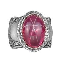Natural Gemstone Ring For Men, 925 Solid Sterling Silver Ring, Unique Ring