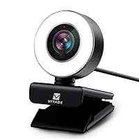 PC Webcam for Streaming HD 1080P, 960A USB Pro Computer Web Camera Video Cam for Mac Windows Laptop Conferencing Gaming Webcam with Ring Light & Microphone