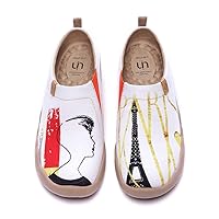 UIN Women's Slip On Sneakers Casual Loafers Knitted Art Painted Comfort Soft Walking Shoes
