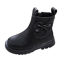 Girls Boots Size 11 Girls Leather Boots Shoes Waterproof Leather Short Boots Non Slip Bog Herringbone Boots