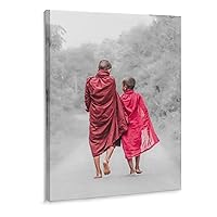 Monk Art Prints, Halli Black And White Photography, Buddhist Wall Art, Asian Home Interior Decoratio Wall Art Paintings Canvas Wall Decor Home Decor Living Room Decor Aesthetic Prints 12x16inch(30x40