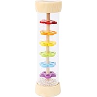 Wooden Rainbow Rainmaker Toy by Small Foot – Rhythm Instrument and Rattle for Babies Helps Hand-Eye Coordination and Developing Sensory Skills – Classic Educational Game for Toddlers – Age 6+ Months