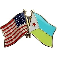 AES Wholesale Pack of 50 USA American & Djibouti Country Flag Bike Hat Cap lapel Pin