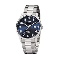 Regent Men's Analogue Quartz Watch with Stainless Steel Strap 11150665, silver, Bracelet
