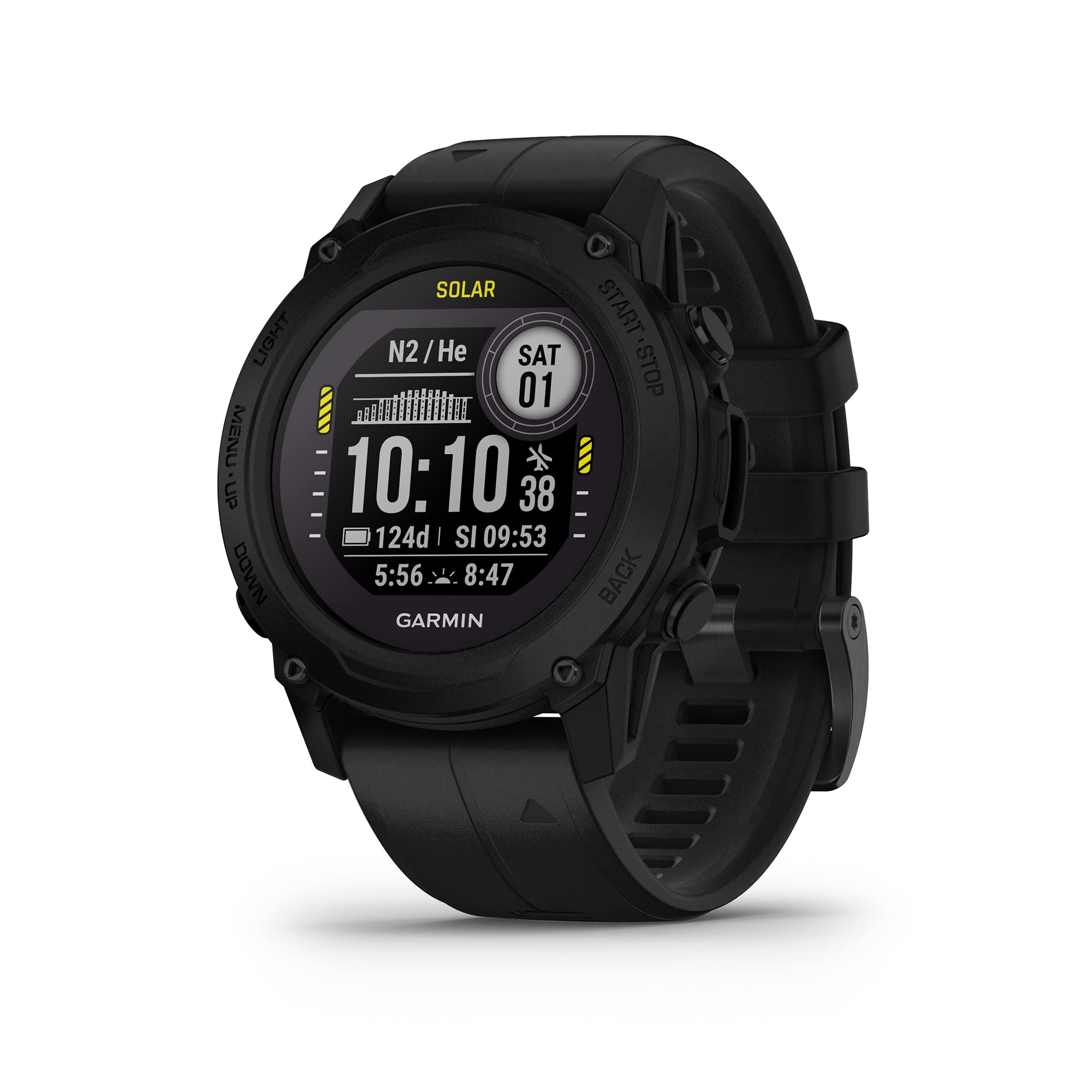 Descent™ G1 Solar, Rugged Dive Computer with Solar Charging Capabilities, Multiple Dive Modes, Activity Tracking, Black