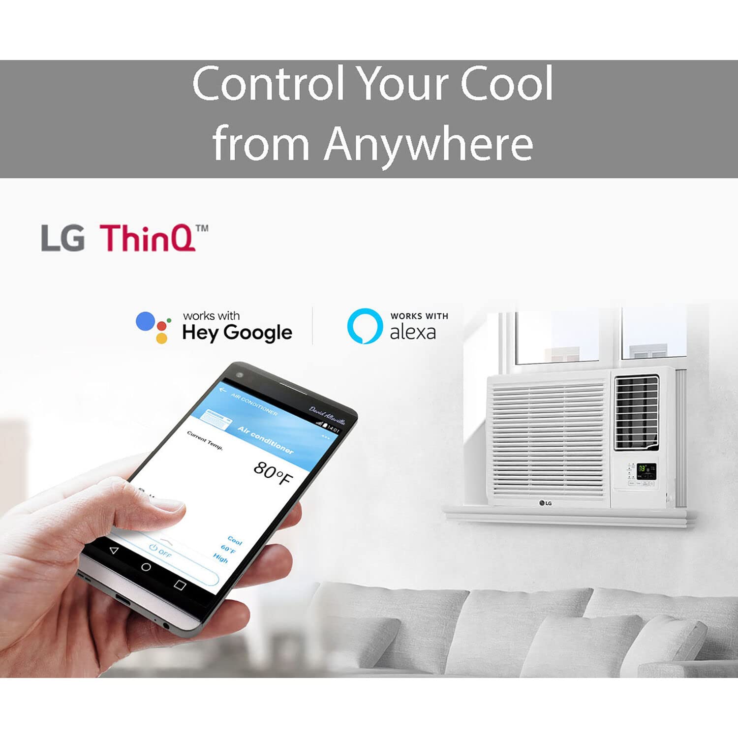 LG 8,000 BTU Heat and Cool Window Air Conditioner with Wifi Controls