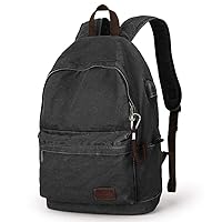 Muzee Canvas Backpack Lightweight Travel Daypack Student Rucksack Laptop Backpack