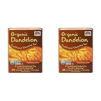 NOW Foods, Certified Organic Dandelion Traditional Cleansing Herbal Tea, Caffeine-Free, Non-GMO, Premium Unbleached Tea Bags with No-Staples Design, 24-Count (Pack of 2)