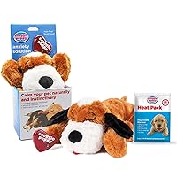 SmartPetLove Original Snuggle Puppy Heartbeat Stuffed Toy for Dogs. Pet Anxiety Relief and Calming Aid, Comfort Toy for Behavioral Training in Brown and White
