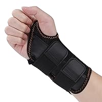 Wrist Brace for Carpal Tunnel, Night Wrist Sleep Support Splint with Compression Sleeve Adjustable Straps for Pain Relief, Arthritis, Tendonitis, Fitness (Right Hand, Black, L/XL (Pack of 1))