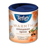 Tetley Tea Warmth (Cinnamon Spice) Herbal Tea, 20 Count, {Imported from Canada}
