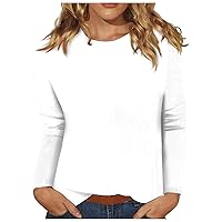 Graphic Tees for Women, Women's Fashion Casual Long Sleeve Print Round Neck Pullover Top Shirt