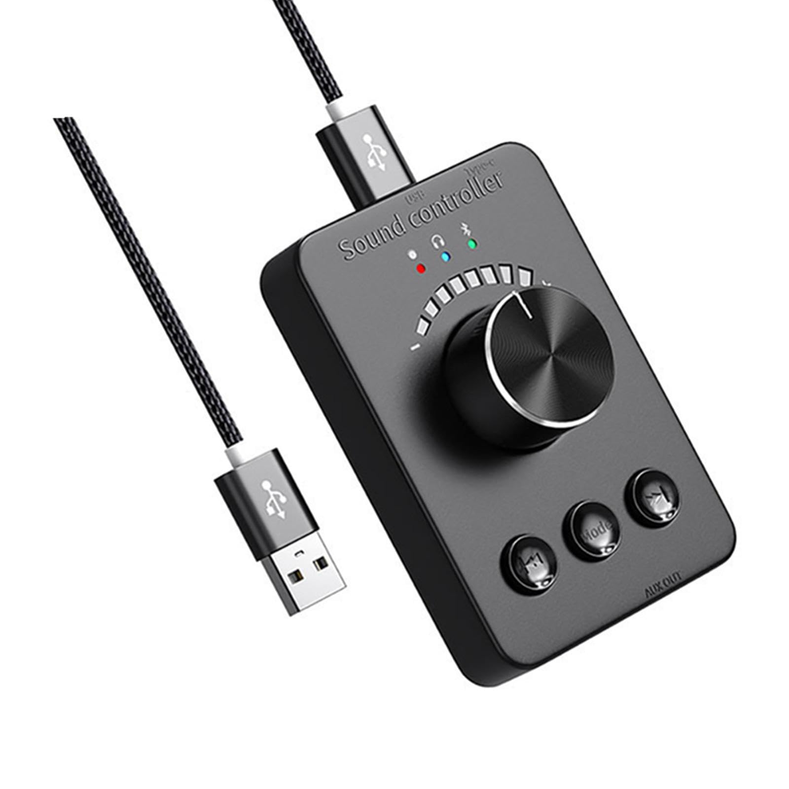 MOOKEENONE Bluetooth 5.1 USB Volume Control Knob,PC Computer Speaker Audio Volume Remote Controller Knob One-Key Mute Function