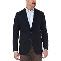 Haggar Men's Travel Stretch Tailored Fit 2-Button Side Vent Solid Blazer