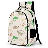 Lizard Turtle Leopard Gecko Reptile Travel Backpack Double Layers Laptop Backpack Durable Daypack for Men Women