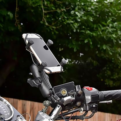 RAM Mounts X-Grip Phone Mount with Handlebar U-Bolt Base RAM-B-149Z-UN7U , Medium Arm for Motorcycle, ATV/UTV, Bike