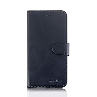 Compatible with Vernee M6 Case Leather Back Cover Phone Protective Shell Protection Wallet Case Card Business Style Protective case Frosted Flip Leather Case (Black)