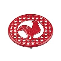 Home Basics Cast Iron Rooster (Red) Trivet, 8
