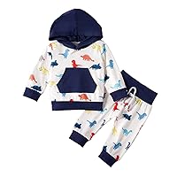 Clothes for Boys Size 8 Toddler Boys Long Sleeve Dinosaur Prints Tops And Pants Child Kids 2PCS Set Outfits Kids
