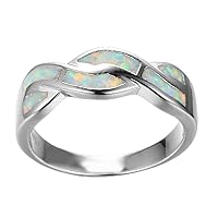 10KT White Gold Filled Cross Opal Stone Size 6/7/8/9 Women Fashion Wedding Finger Ring Wedding Ring RP0067