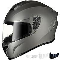Favoto Motorcycle Full Face Helmet DOT Approved, Lightweight ABS Shell, Anti-Fog Film Included, Flip-Up Street Bike Helmet with Aerodynamic Design for Adults