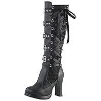 Women's Wide Calf Knee High Pull On Fall Weather Winter Boots Long Boots Knee-High Heel Leather Warm Boots