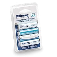 Ultimaxx 4X AA Rechargeable Batteries 3150 MAh Ultra High Capacity Ni-MH