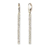 DKNY Womens Micropave Linear Earrings in Gold with Crystal Stones, 60516493