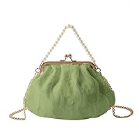 Oichy Crossbody Bags for Women Kiss Lock Handbags Evening Clutch Bag Top Handle Satchel with Detachable Chain