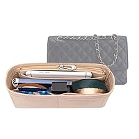 Purse Organizer Insert for Chanel 2.55 Handbag Mini Felt Organizer Insert 2019Beige-S
