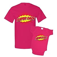 Super Dad & Sidekick Supehero Father and Son Matching Set T-Shirt Bodysuit Clothing