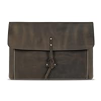 Real Grain Leather MacBook Pro and MacBook Air Case, Front Pocket & Flap Closure - 16 Inch - 15 Inch - 15.5 Inch (M2, M2 Pro, M2 Max, M1) 2020 2021, 2022 and 2023 Models