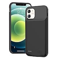 Battery Case for iPhone 12/12 Pro, 7000mAh Ultra-Slim Portable Protective Charger Rechargeable Pack Charging Compatible with 12 / Pro (6.1 inch)-Black, FYT-B88