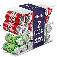 ClearSpace Soda Can Organizer & Soda Can Dispenser for Refrigerator - Fridge Organizer & Stackable Drink Organizer for Fridge, Can Organizer for Refrigerator - Holds 12 Cans Each, BPA Free - 2 Pack