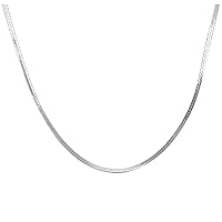jewellerybox Sterling Silver Flat Snake Chain Necklace 18 Inches