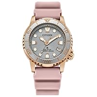 Citizen Promaster Dive 36mm Watch with Silver-Tone Dial and Pink Strap