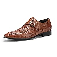 Men's Loafers Slip on Formal Dress Leather Buckle Alligator Patent Penny Loafers Comfort Fashion Business Walking Shoes