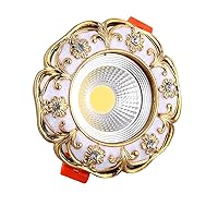 Recessed LED Ceiling Recessed Downlamp European Retro Panel Mounted Downlight Spotlights Aluminum Round Carved Ceiling Lights White Light, Warm Light Decorated Living Room Kitchen Bedroom Integr