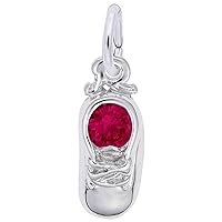 Rembrandt Charms Baby Shoe Charm with Simulated Ruby