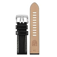 Luminox Men's Black Leather 24mm Strap 1900 Field Series Stainless Steel Buckle Watch Band