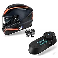 FreedConn BM12 Full Face Motorcycle Helmet Bluetooth + TCOM-SC Motorcycle Bluetooth Headset