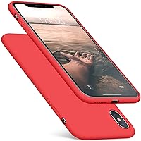 Compatible with iPhone Xs Case/iPhone X Case, Silicone Case [Romance Series] iPhone 10x Slim Fit Case with Hybrid Protection for iPhone Xs (2018)/iPhone X (2017) 5.8 Inch-Apple Red