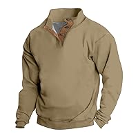 Mens Sweatshirt,Casual Sweatshirts Oversized Trendy Pullover Long Sleeve Fashion Button 2024 Outdoor Top