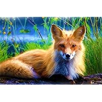 Wild Fox Puzzles for Adults 1000 Piece - Large Wooden Puzzle with Poster Ideal for Game Toys Gift -Christmas Game