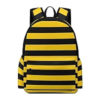 Bumblebee Stripes Simple Casual Backpack Adjustable Travel Hiking Laptop Bag Daypack for Work Travel