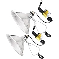 Simple Deluxe HIWKLTCLAMPLIGHTMX2 2-Pack Clamp Lamp Light with 8.5 Inch Aluminum Reflector Up to 150 Watt E26 Socket (No Bulb Included) 6 Feet 18/2 SPT-2 Cord, Silver